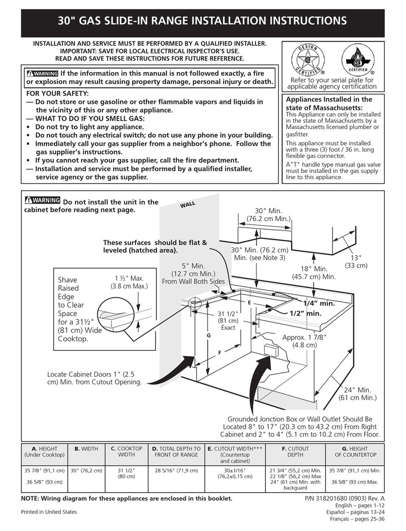 Frigidaire Gallery Premier FGGS3075K User manual