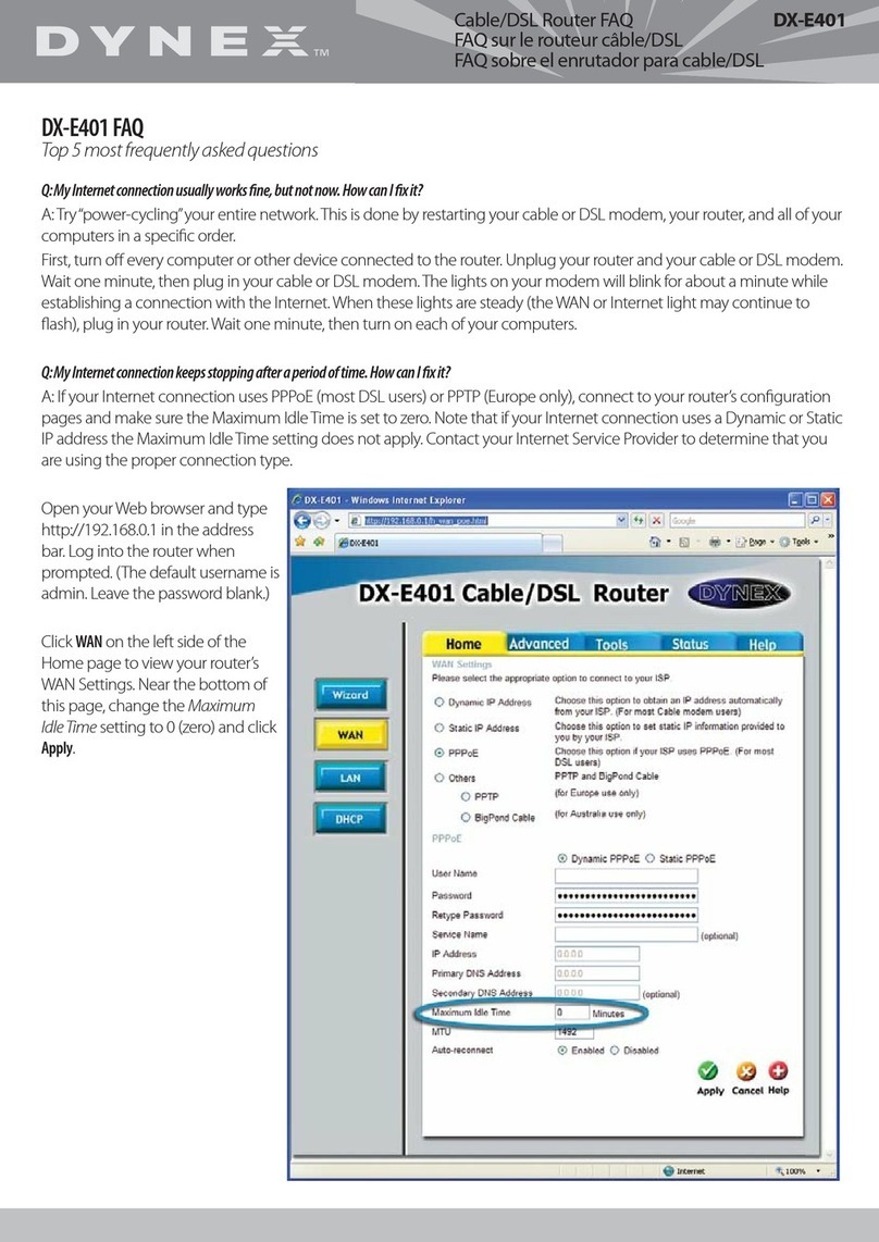 Dynex DX-E401 - EN Broadband Router Faq