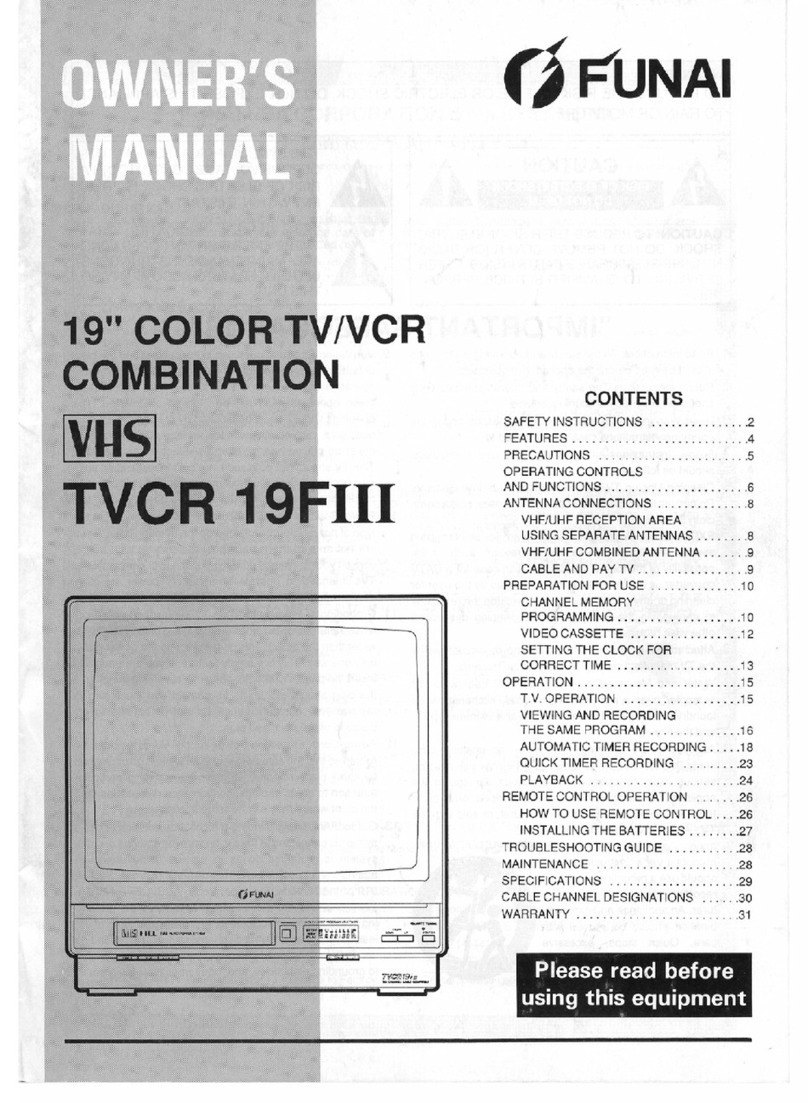FUNAI TVCR19FIII owner's manual