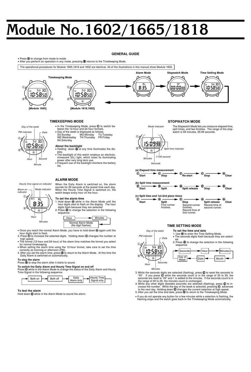 Casio 1602 User manual