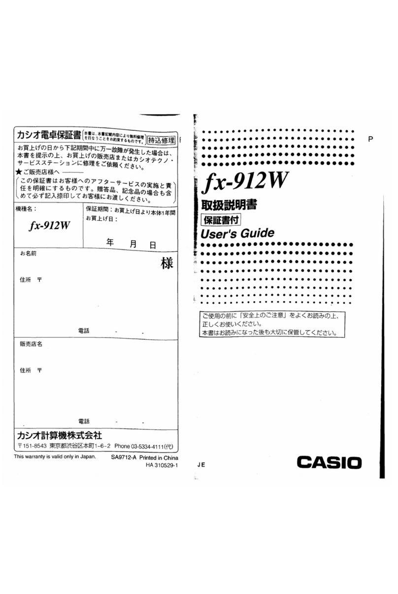 Casio FX-912W User manual Casio FX-912W User manual