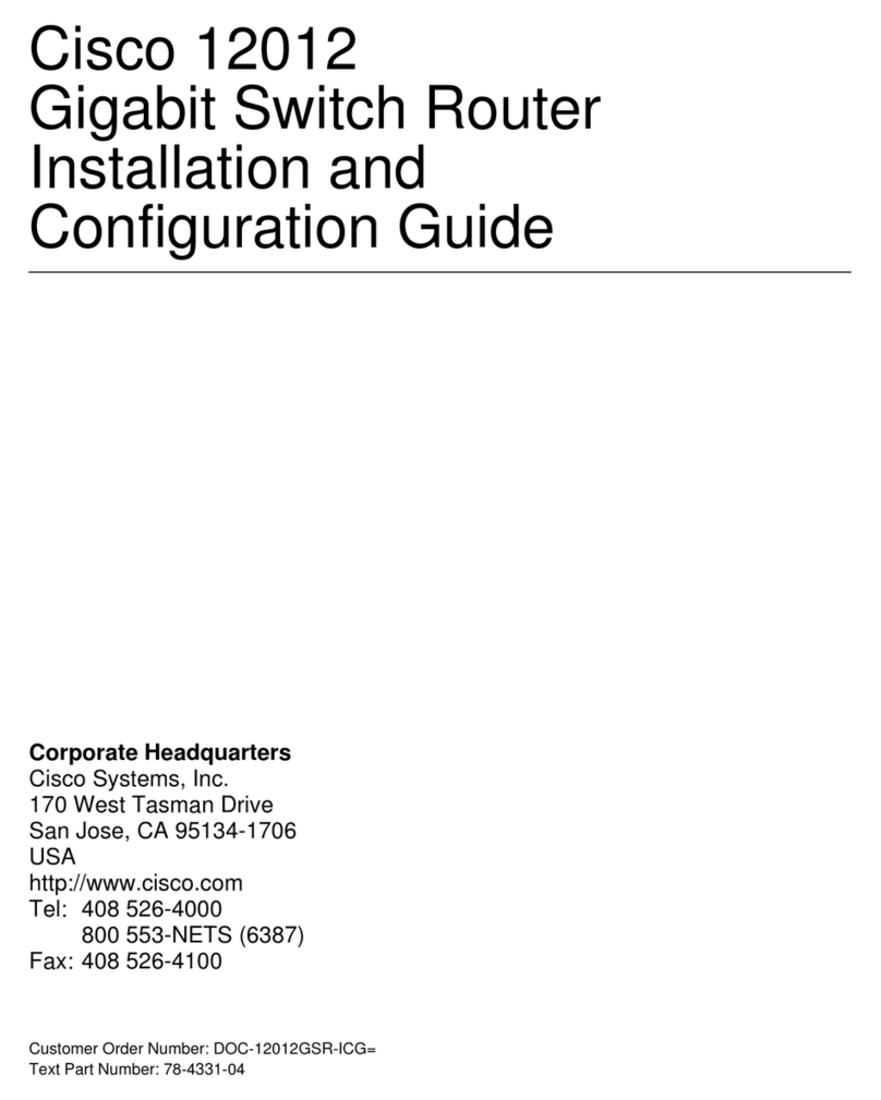 Cisco GSR12/60 - 12012 Router -AnyLAN Operator's manual