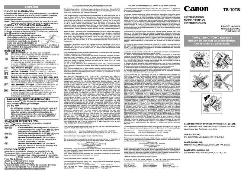 Canon TS-10TS instructions