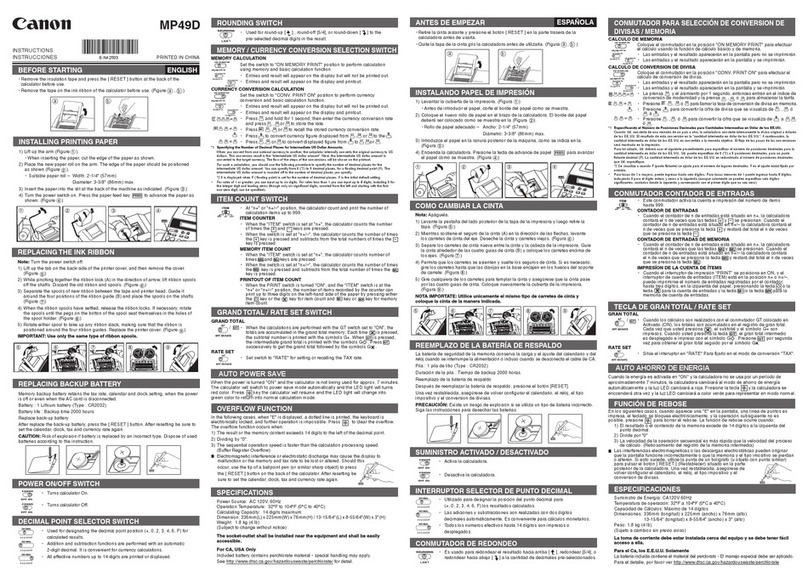 Canon MP49D instructions