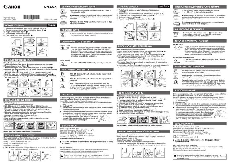 Canon MP25-MG User manual