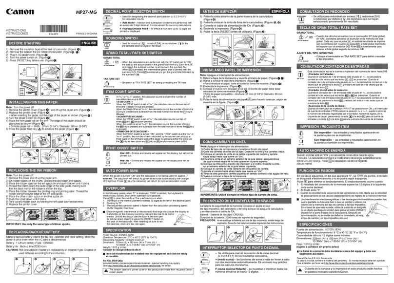 Canon MP27-MG User manual