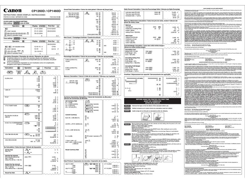 Canon CP1260D instructions