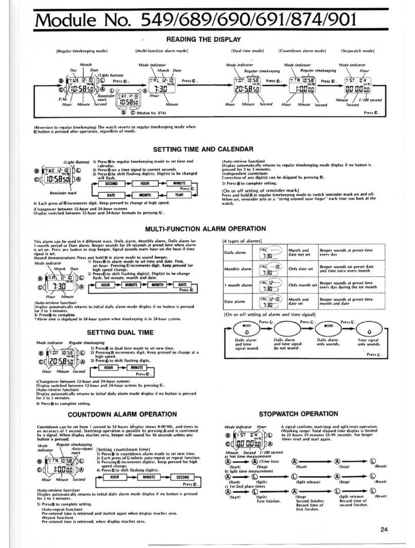 Casio QW-549 User manual