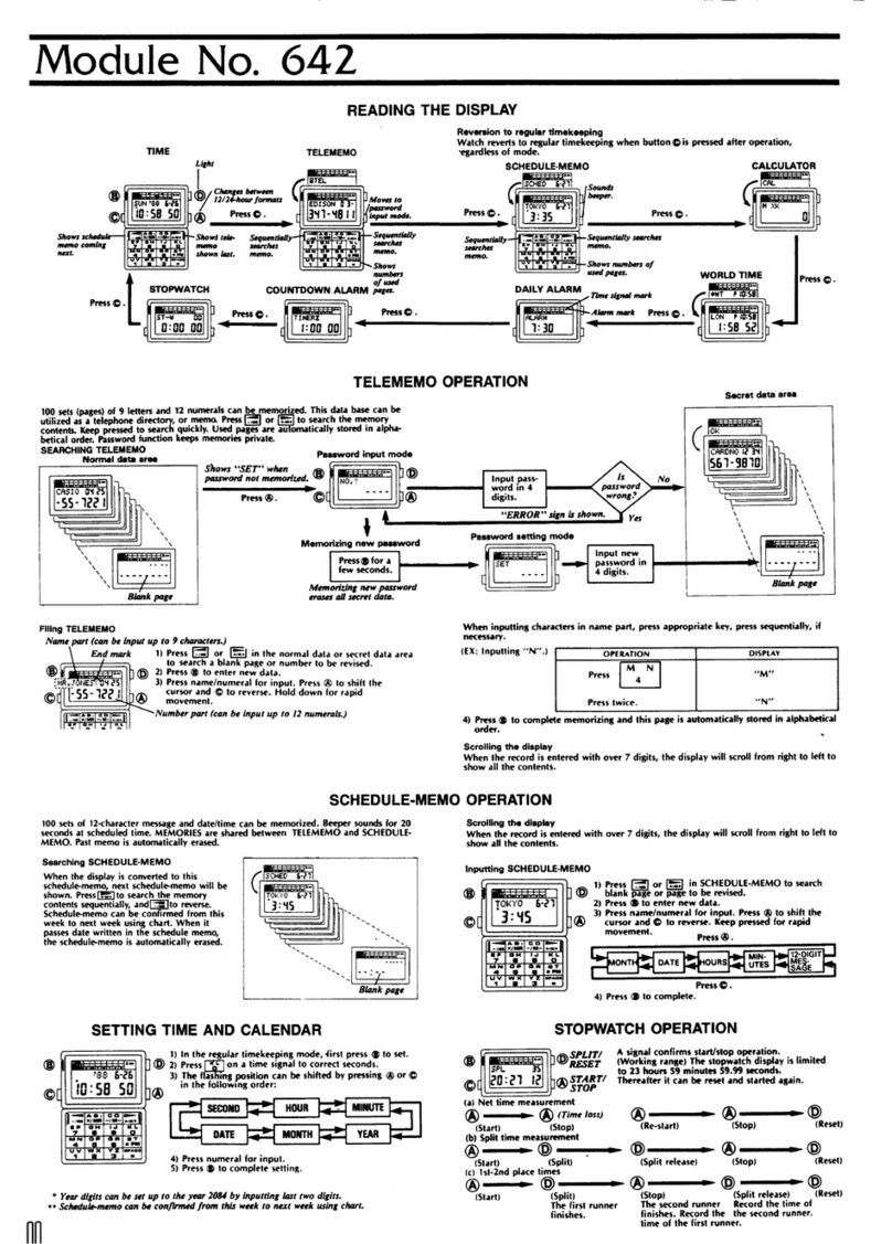 Casio QW-642 User manual Casio QW-642 User manual