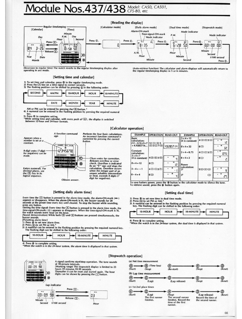 Casio QW-437 User manual