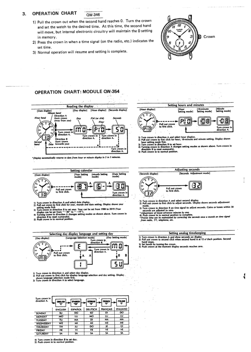 Casio QW-354 User manual