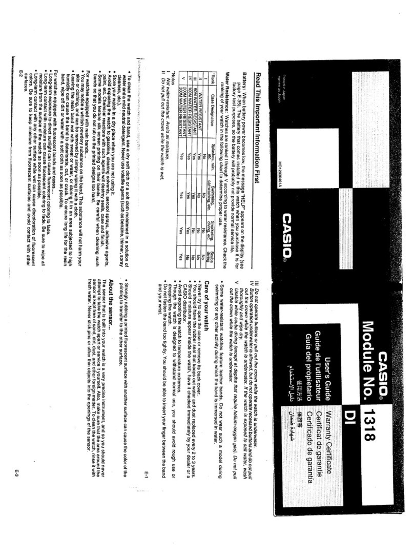 Casio QW-1318 User manual