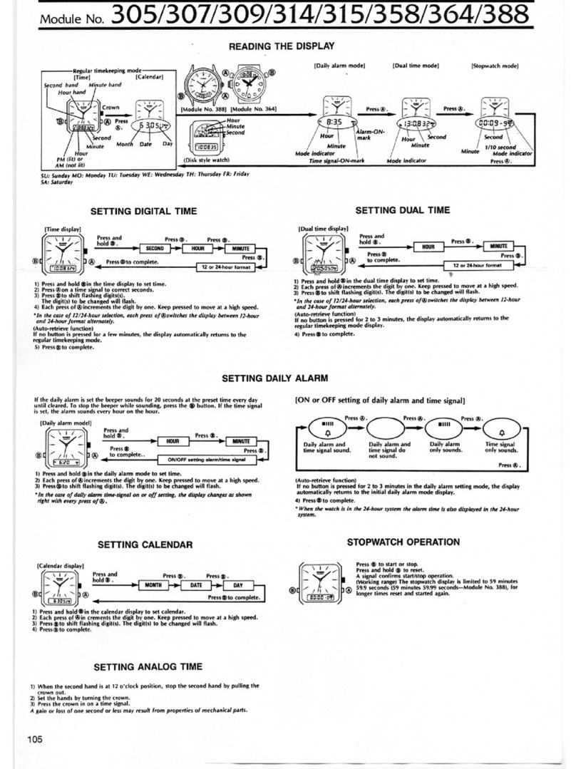 Casio QW-305 User manual