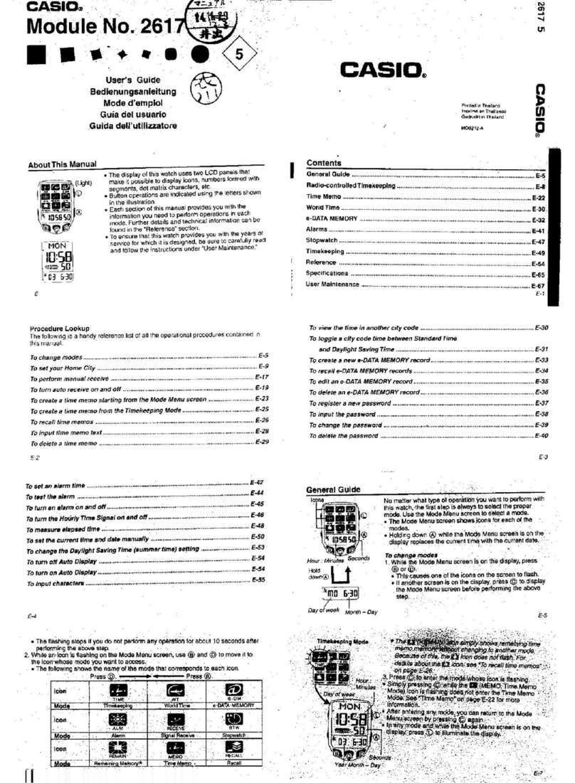 Casio QX-2617 User manual
