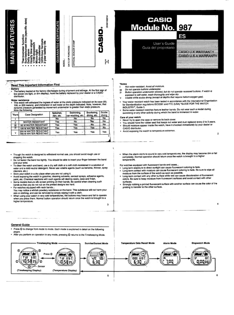 Casio QW-987 User manual