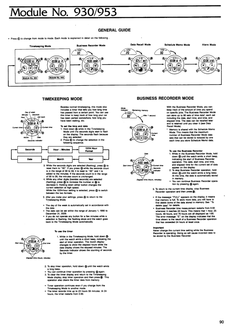 Casio QW-930 Configuration guide