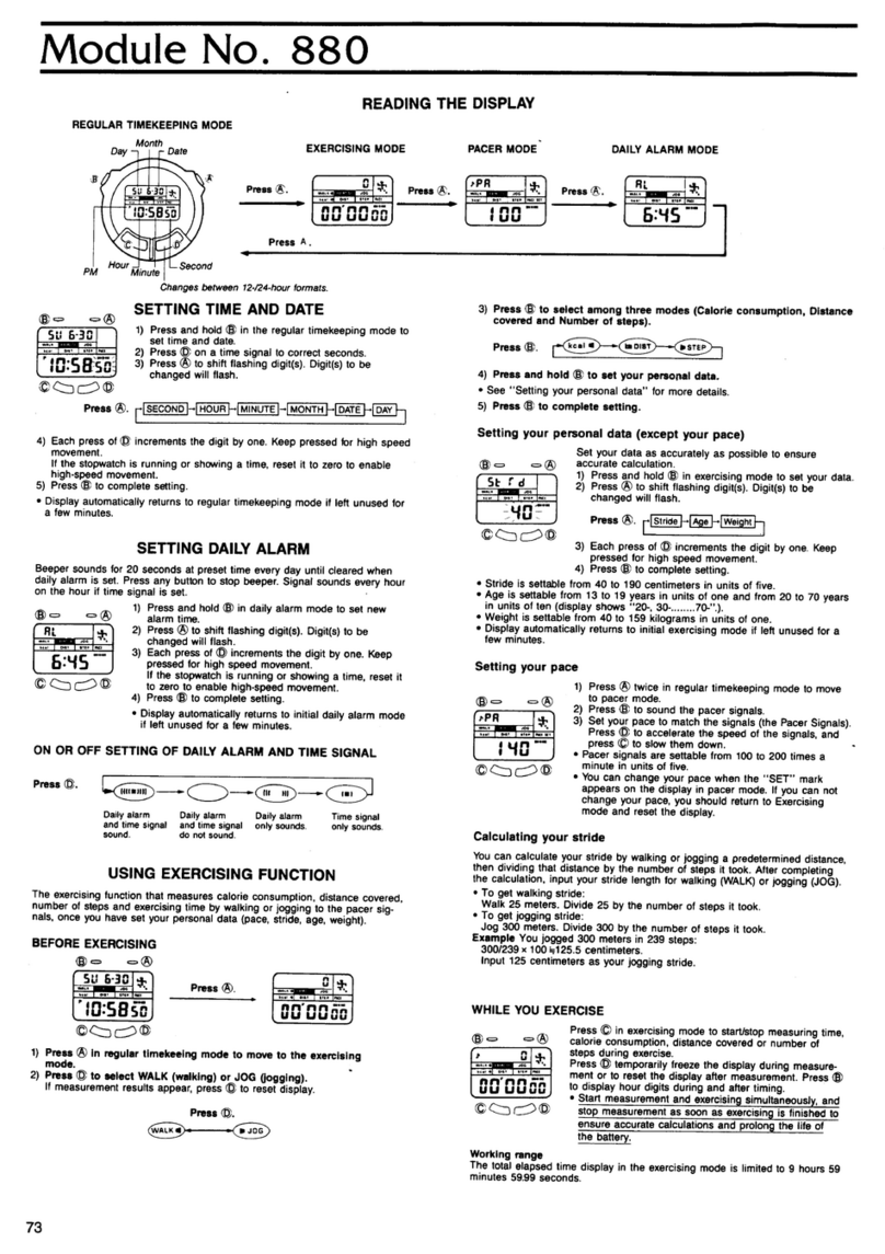 Casio QW-880 User manual