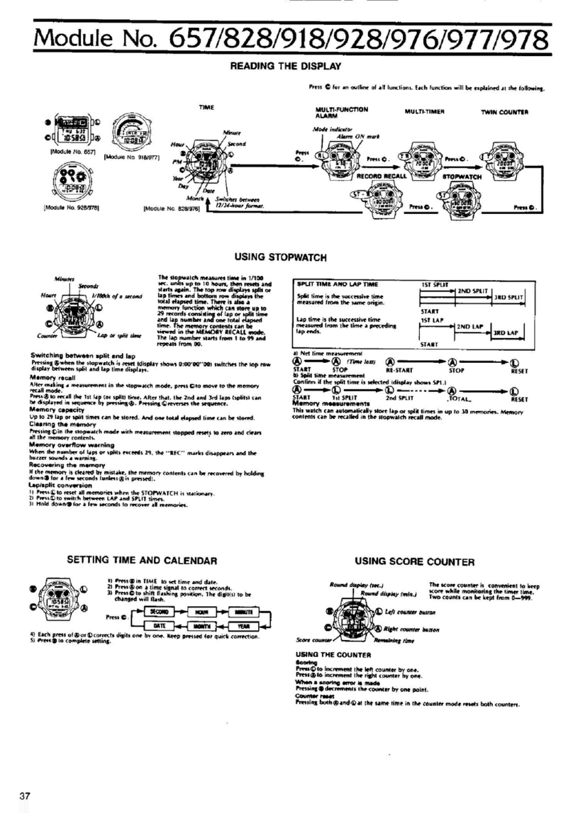 Casio QW-657 User manual