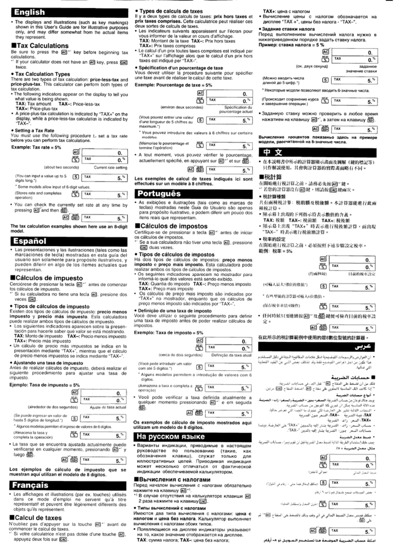 Casio MS8-T Instruction and safety manual Casio MS8-T Instruction and safety manual