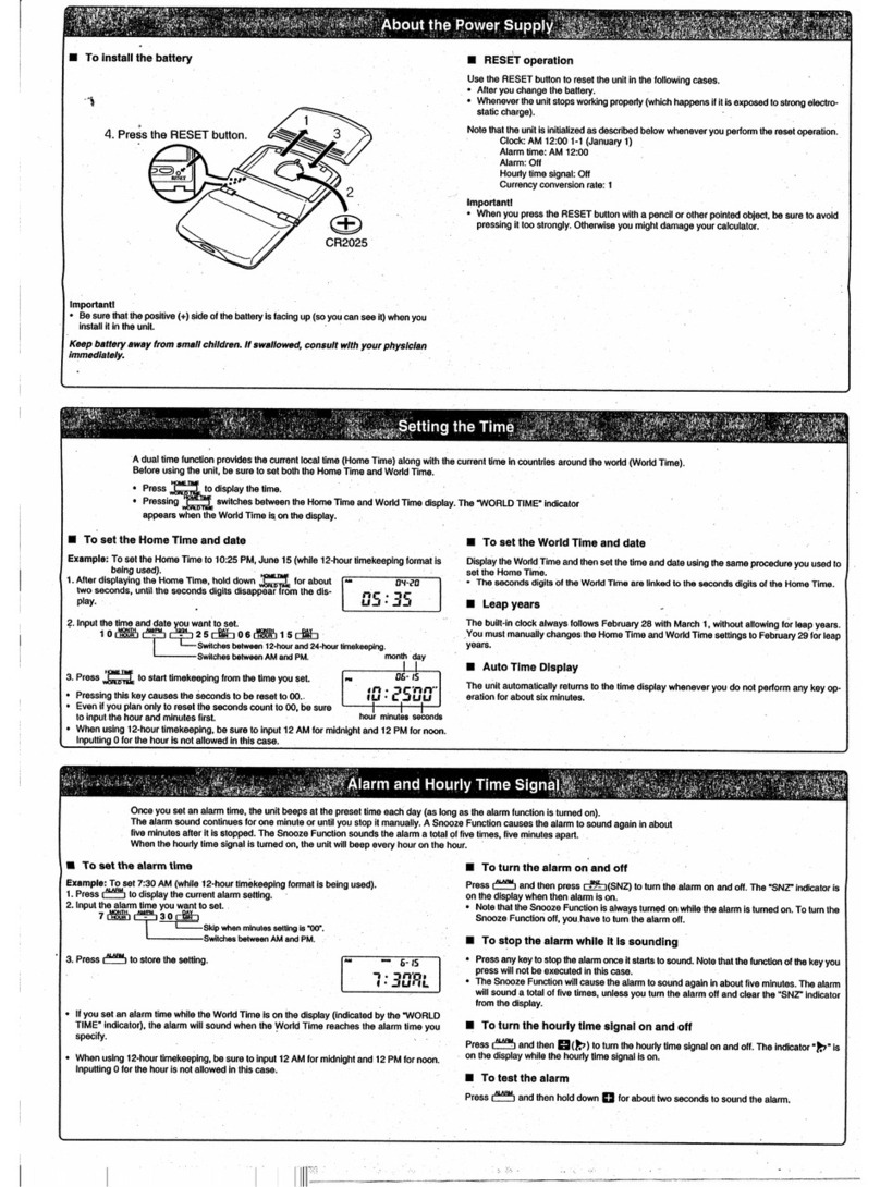 Casio TC-1000 User manual