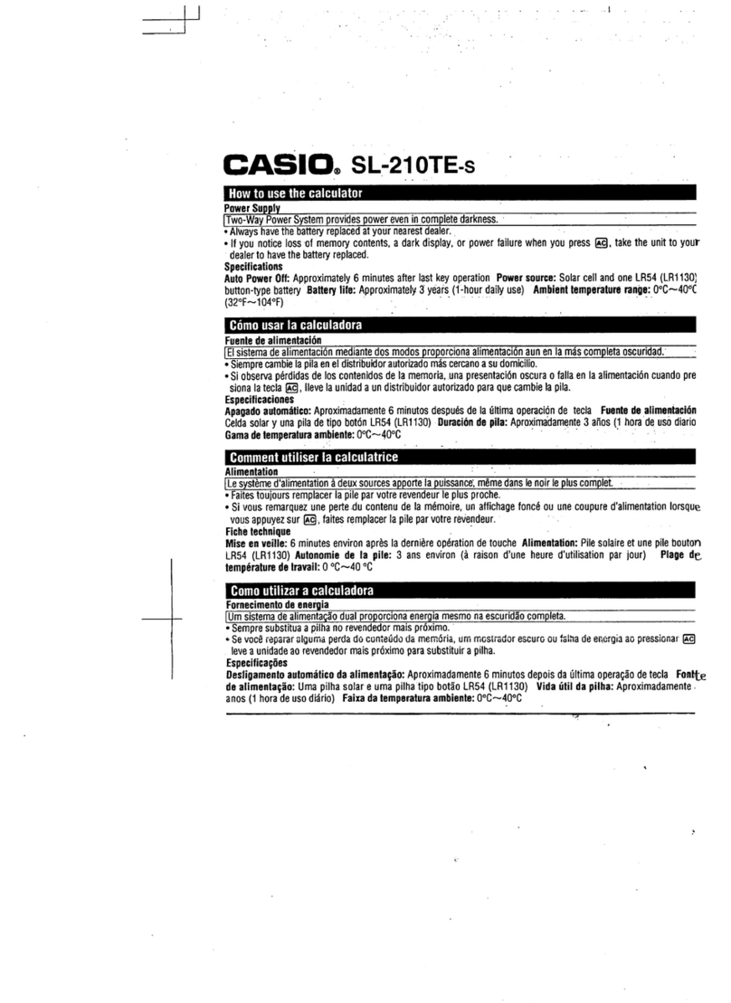 Casio SL-210TE User manual