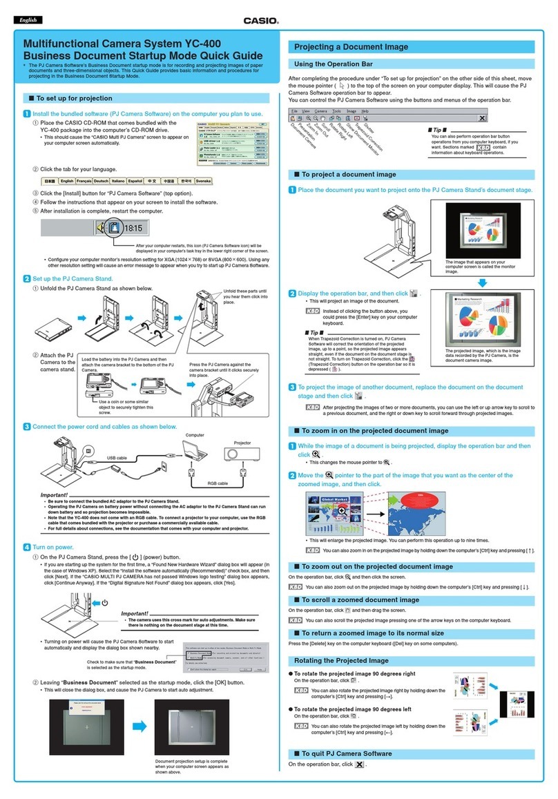 Casio YC-400 - Document Camera quick guide