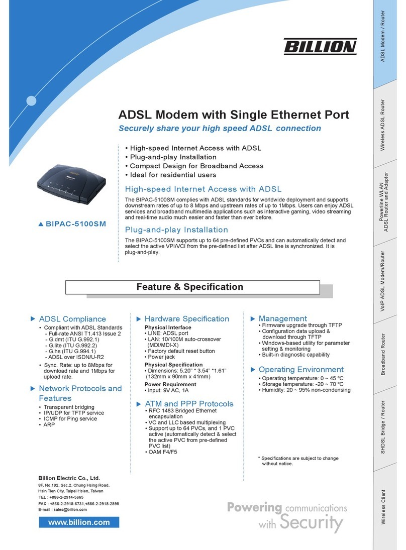 Billion 5100SM Specifications