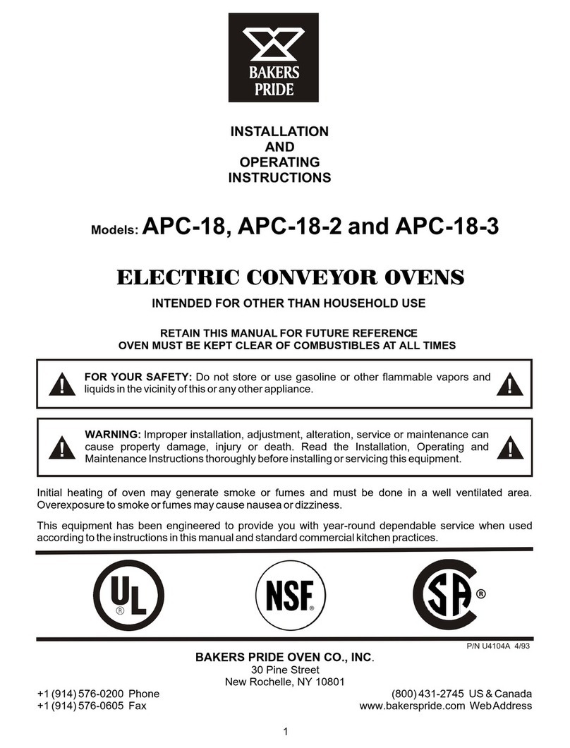 Bakers Pride APC-18 Install and operation instructions Bakers Pride APC-18 Install and operation instructions