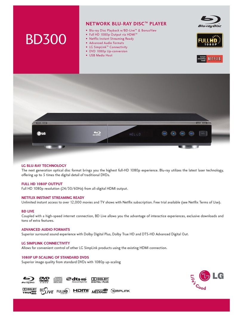 LG BD300 -  Blu-Ray Disc Player User manual