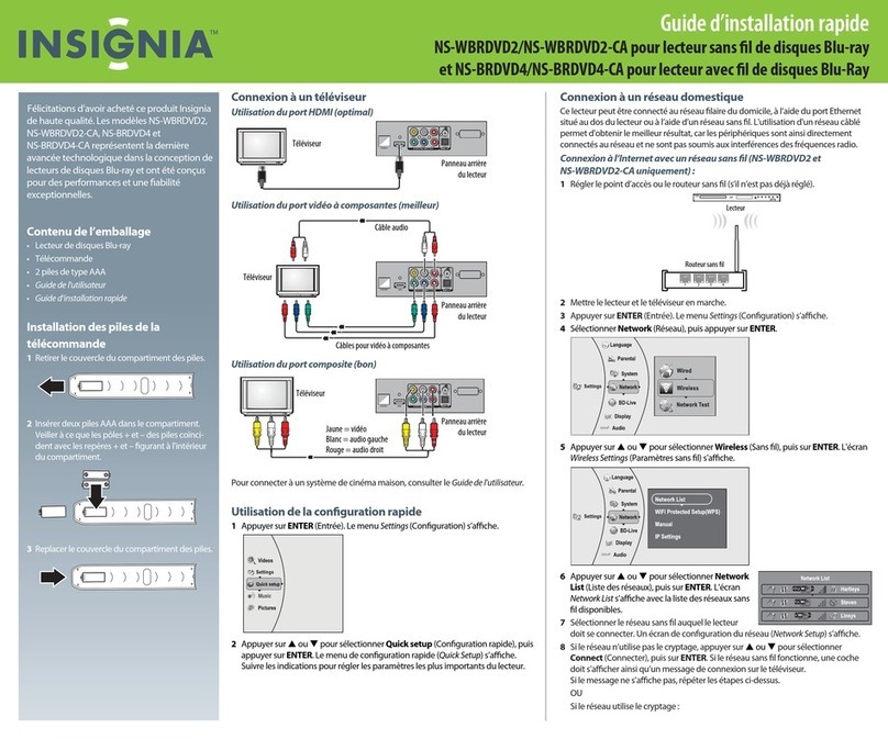 Insignia NS-WBRDVD2 Guide d'installation rapide