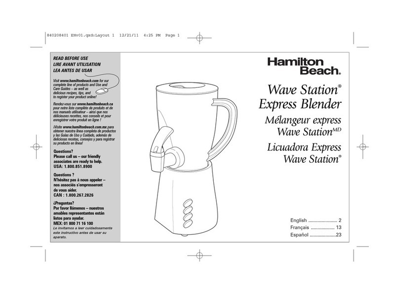 Hamilton Beach 58616 Owner's manual