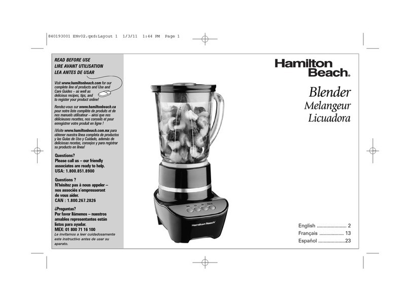 Hamilton Beach 53205C Use & care guide