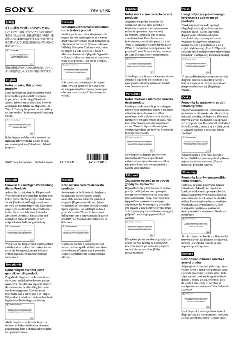Sony DEV-3 Digital Recording Binoculars Guide Sony DEV-3 Digital Recording Binoculars Guide