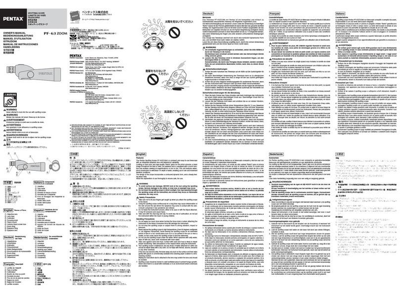 Pentax PF-63 - Zoom - Spotting Scope 20-50 x 63 User manual