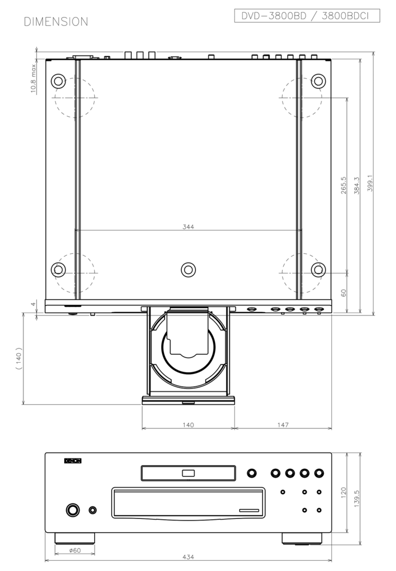 Denon DVD 3800BDCI - Blu-ray Disc DVD/CD Player Product dimensions