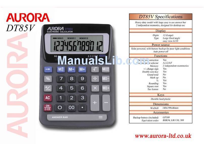 Aurora DT85V Specifications