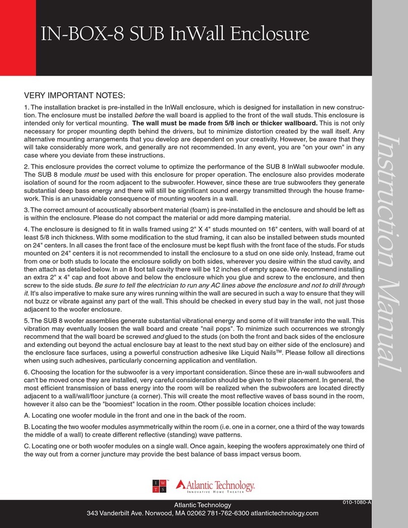 Atlantic Technology IN-BOX-8 SUB instruction manual Atlantic Technology IN-BOX-8 SUB instruction manual