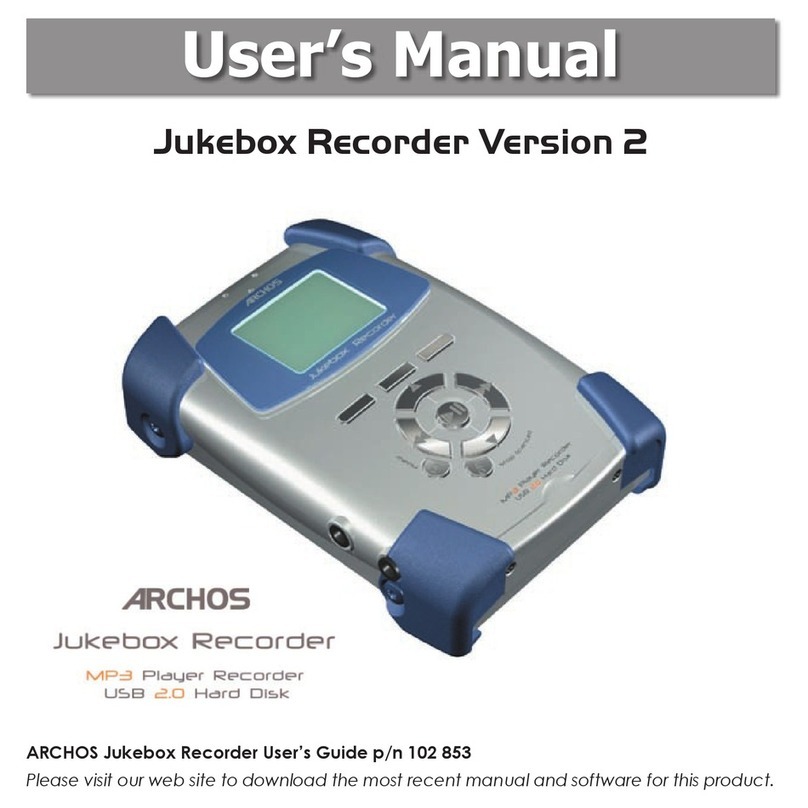 Archos Jukebox Jukebox Recorder v2 user manual