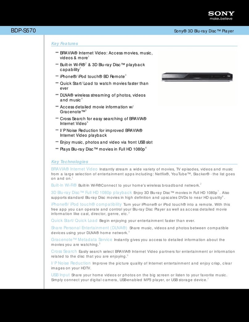 Sony BDP-S570 - Blu-ray Disc™ Player User manual