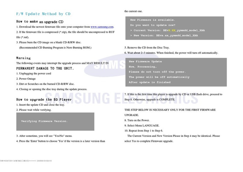 Samsung BD-P3600A Firmware update