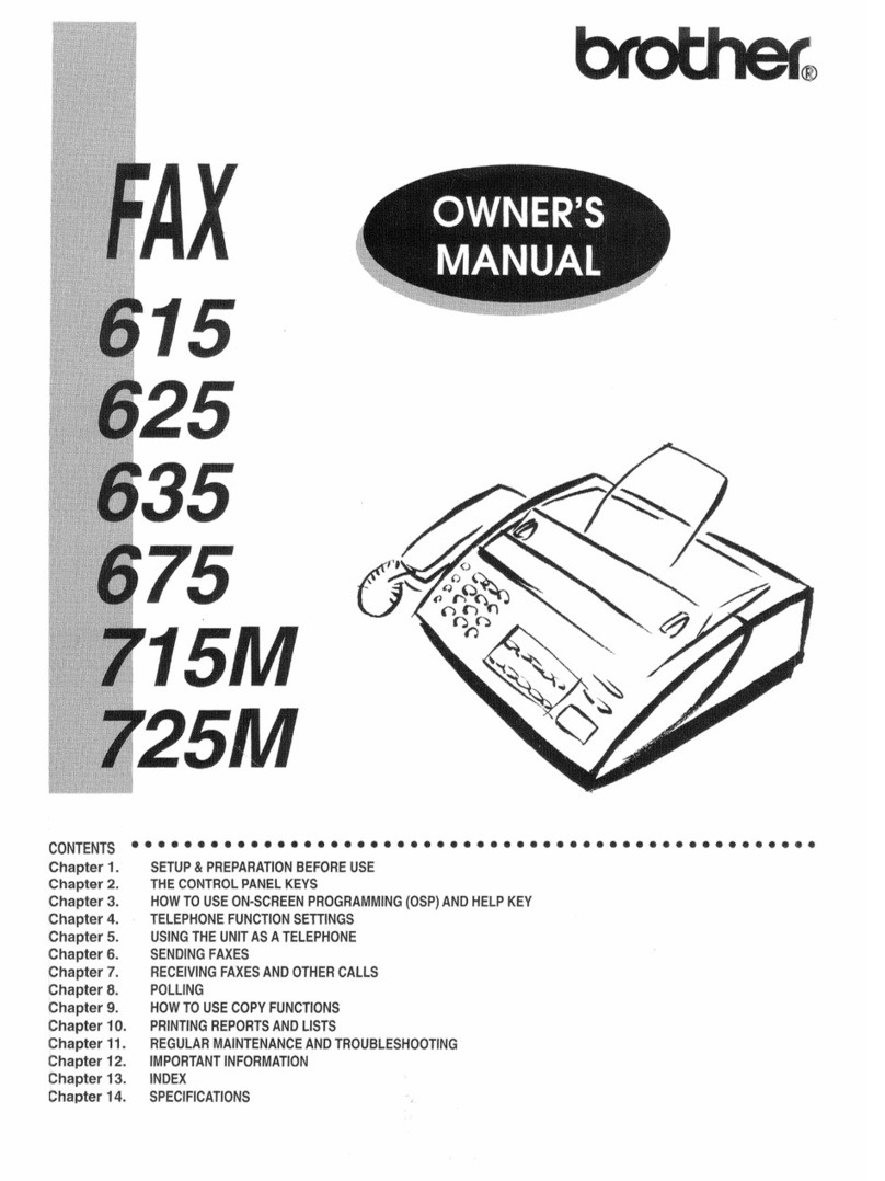 Brother IntelliFAX 615 User manual