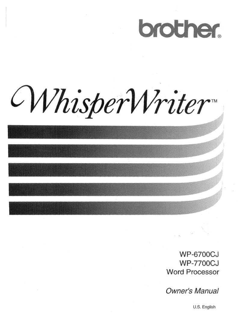 Brother WhisperWriter WP-6700CJ owner's manual