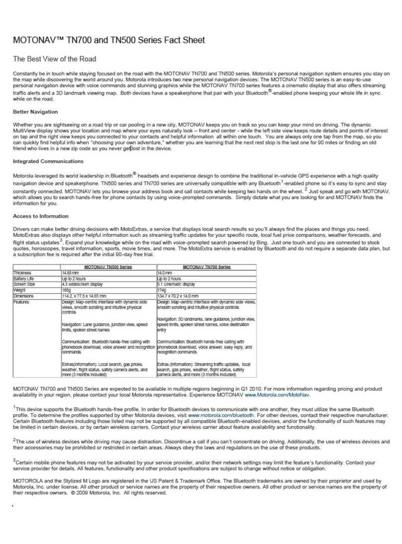 Motorola MOTONAV TN500 Series User manual