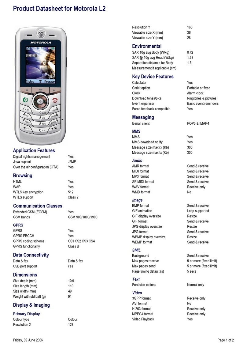 Motorola L2 User manual Motorola L2 User manual