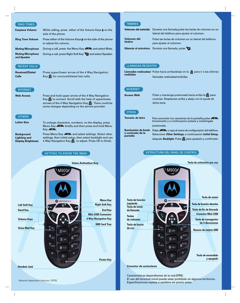 Motorola M900 Product information sheet