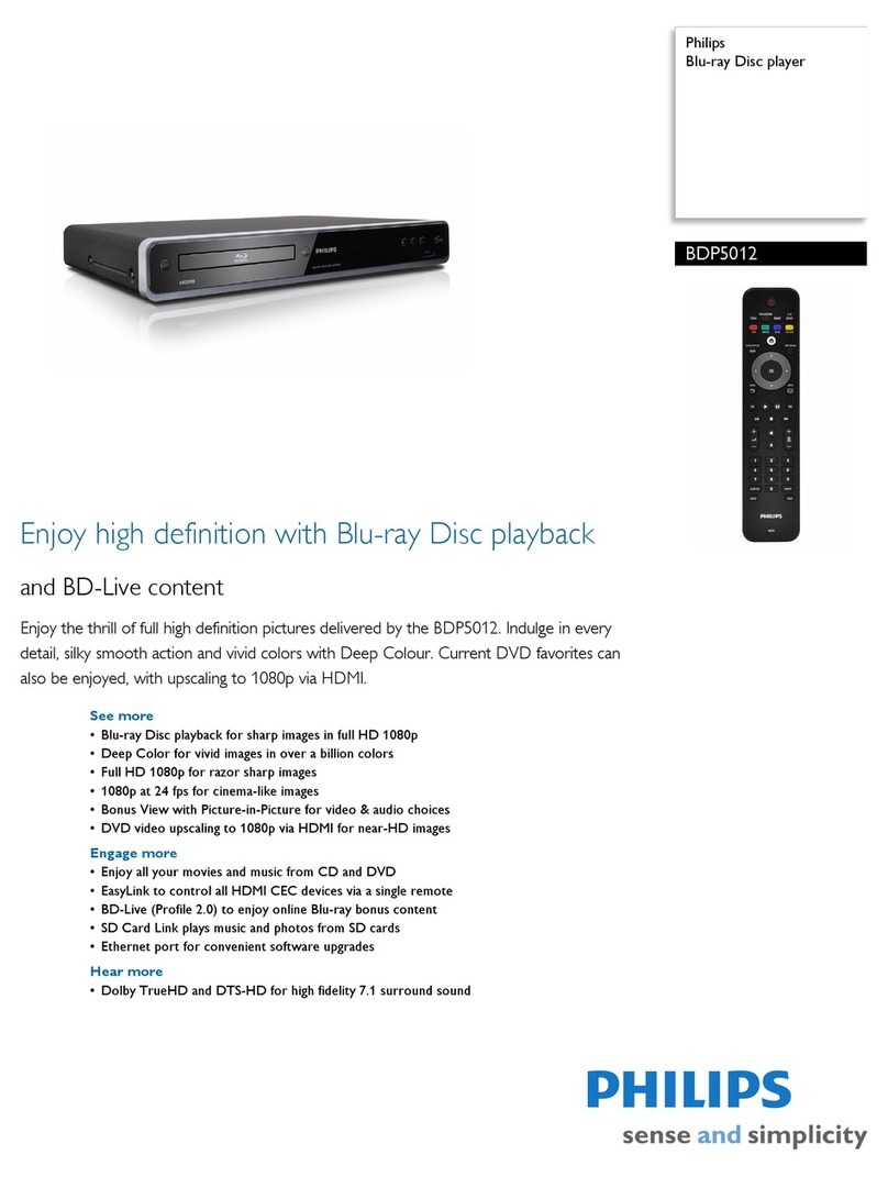Philips BDP5012 Specification sheet