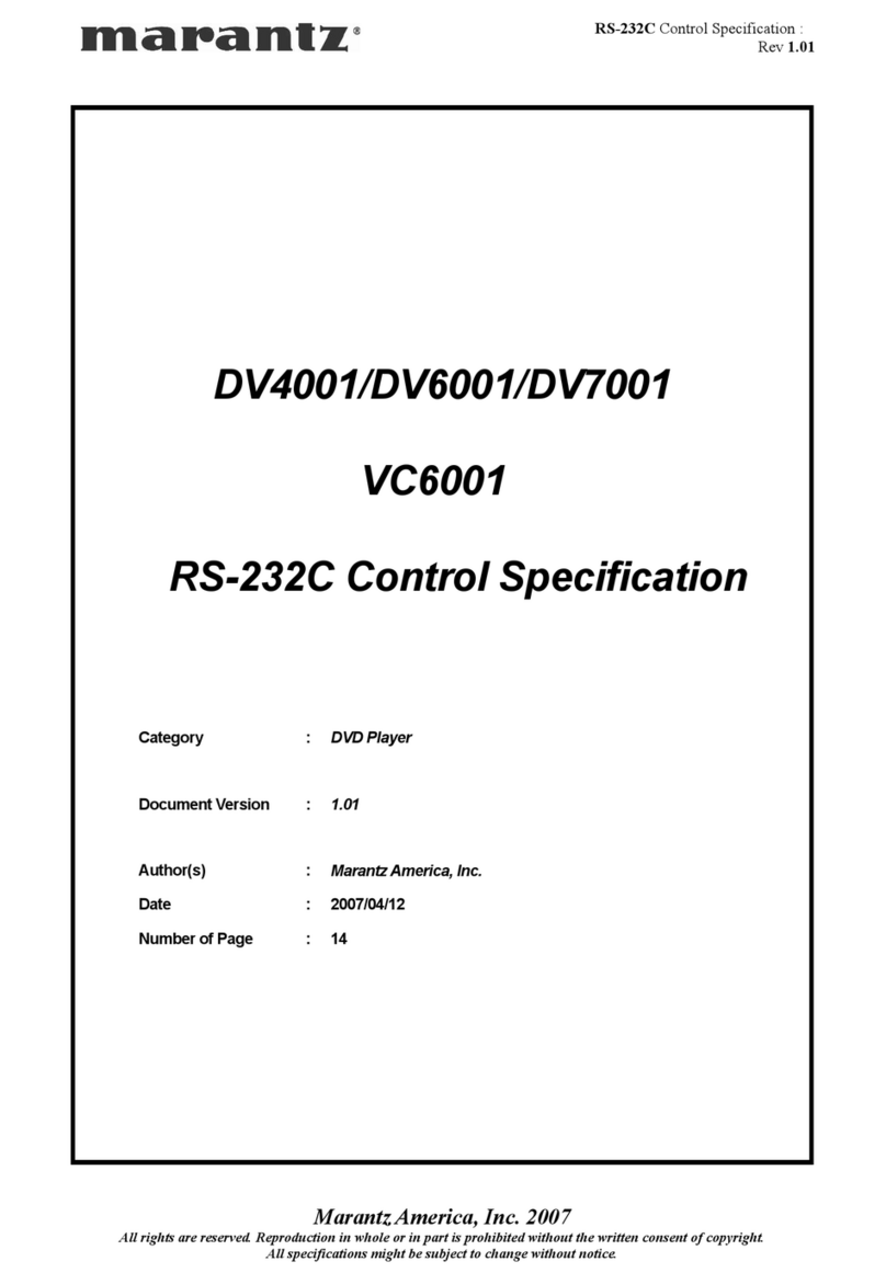 Marantz DV7001 Use and maintenance manual
