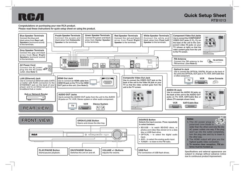 RCA RTB1013 User manual