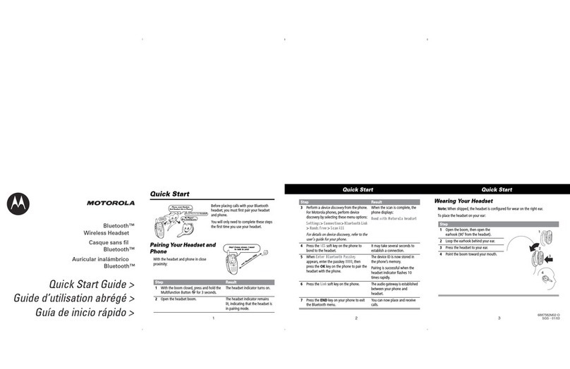 Motorola QG-HS800 quick start guide