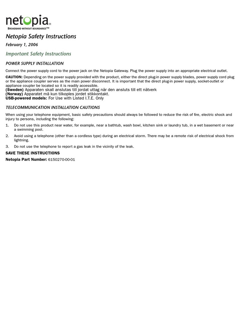 Motorola NETOPIA 2210-02 ADSL2-RESIDENTIAL GATEWAY -... User manual